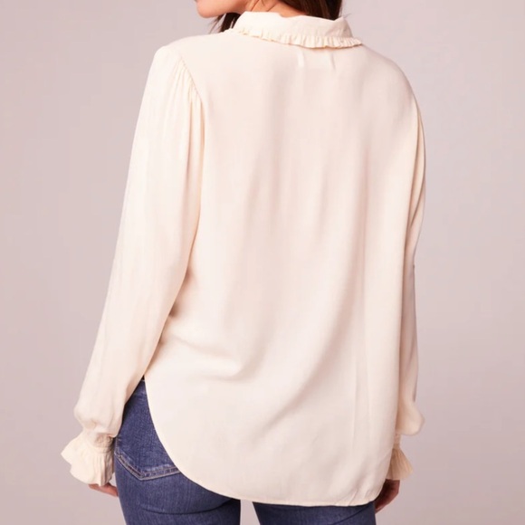 NWT Band of the Free | Denise Cream Ruffle Collar Top S - Picture 3 of 13